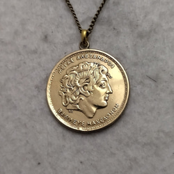 アレクサンダー大王 ギリシャのコインネックレス ネックレス