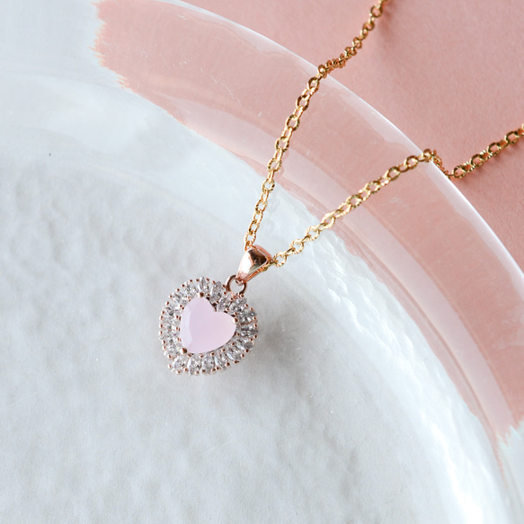 ♡ハンドメイド♡ビジューネックレス キラキラハートのビジュー ネックレス ネックレス・ペンダント