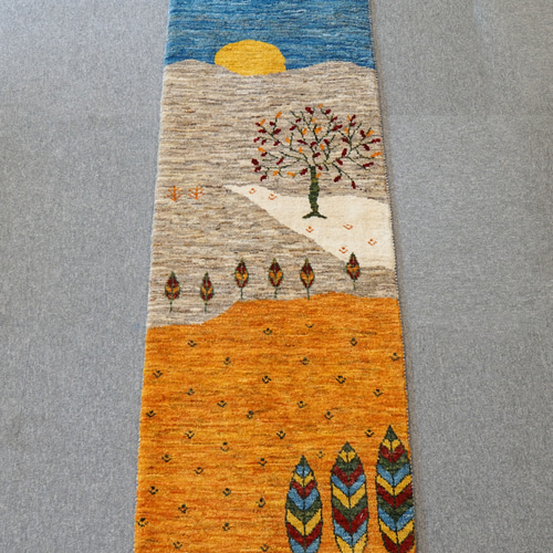 ペルシャ手織り カシュクリ ギャッベ リズバフト 95×64cm ギャベ 148×49cm【ペルシャ手織りカシュクリギャッベ] リズ バフト ギャッベ