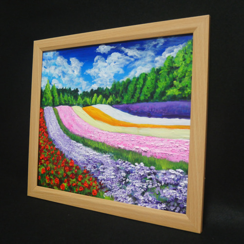 油絵 絵画 【天空の赤いお花畑】 油絵 油彩 油彩画 絵画 絵 【梅雨に咲く赤い紫陽花】 | HIROSHI1990