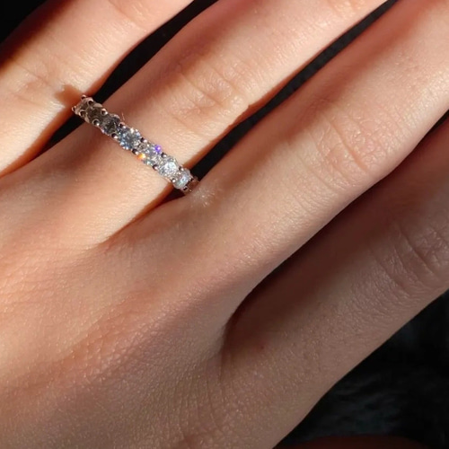 3mm モアサナイト フルエタニティリング ゴールド k18ジュエリー 指輪