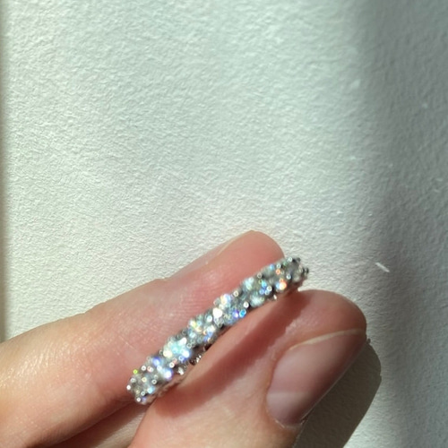 3mm モアサナイト フルエタニティリング ゴールド k18ジュエリー 指輪