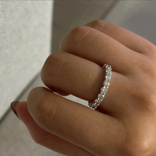 3mm モアサナイト フルエタニティリング ゴールド k18ジュエリー 指輪