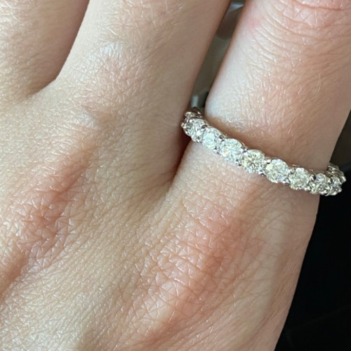 3mm モアサナイト フルエタニティリング ゴールド k18ジュエリー 指輪