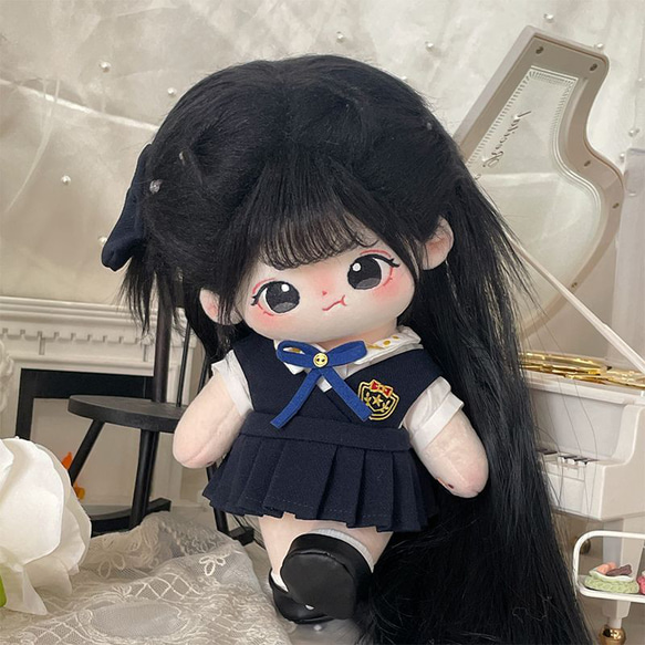 25cm 着せ替えぬいぐるみ 無属性 着せ替え人形 黒髪黒い目女の子 怒っ