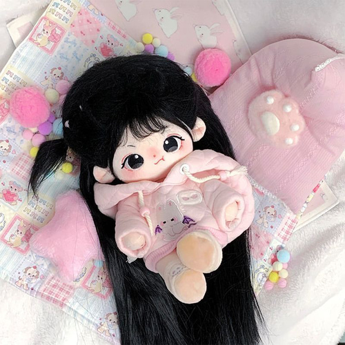 25cm 着せ替えぬいぐるみ 無属性 着せ替え人形 黒髪黒い目女の子 怒っ