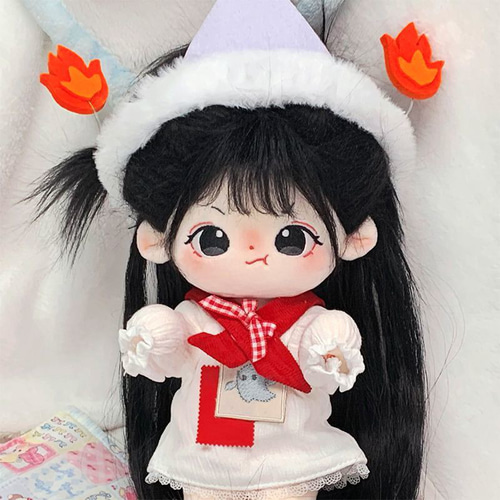 25cm 着せ替えぬいぐるみ 無属性 着せ替え人形 黒髪黒い目女の子 怒っ