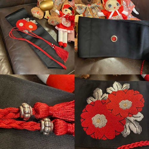 和洋折衷 浴衣 リメイク ワンピース ドレス 名古屋帯サッシュベルト  