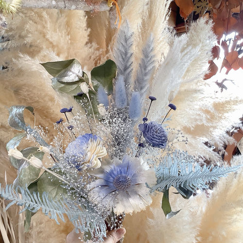 再販【晴れやかブルー2025】ブルードライフラワーブーケ・フラワー