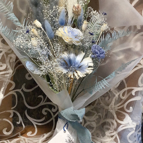 再販【晴れやかブルー2025】ブルードライフラワーブーケ・フラワー