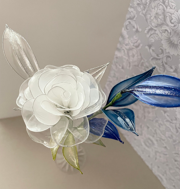 ホワイトローズ☆ディップフラワー☆アメリカンフラワー☆ アート