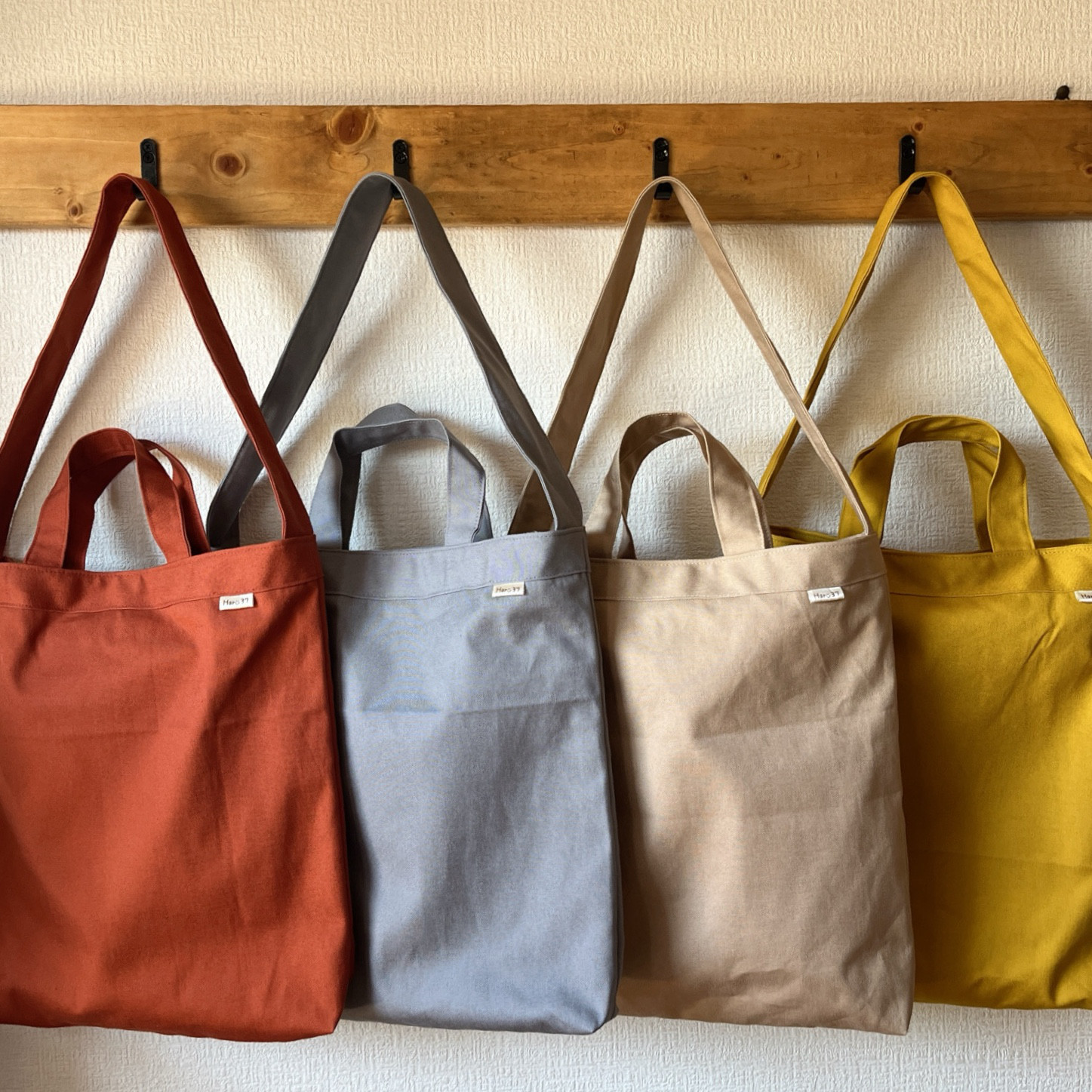 ショルダートートバッグ 2way 帆布 全4色 ベージュ ショルダー