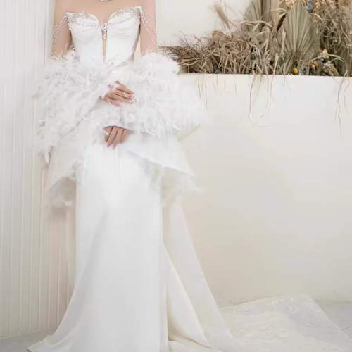 ウエディングドレス（ドロップショルダー）　９号　170 LD5066 詳細 | ウエディングドレスを格安で探すならCOCOMELODY