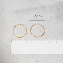 イヤリング 【 2cm まる ゴールド・シルバー】( 痛くないイヤリング ピアスみたいなイヤリング イヤーカフ ) 4枚目の画像