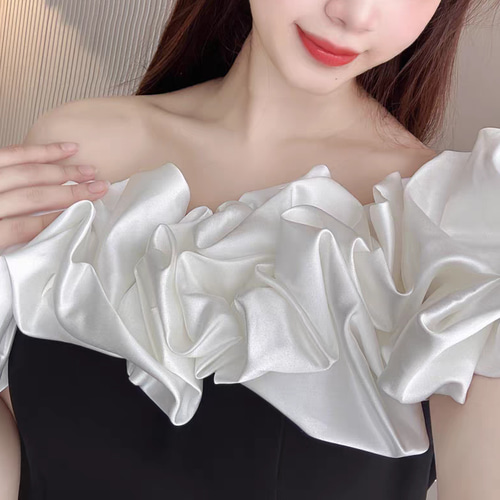 ドレス マーメイド オフショルダー 花柄 黒 シアー パーティー Leja ドレス 「LEJA」2wayレース花柄オフショルダースパンコール
