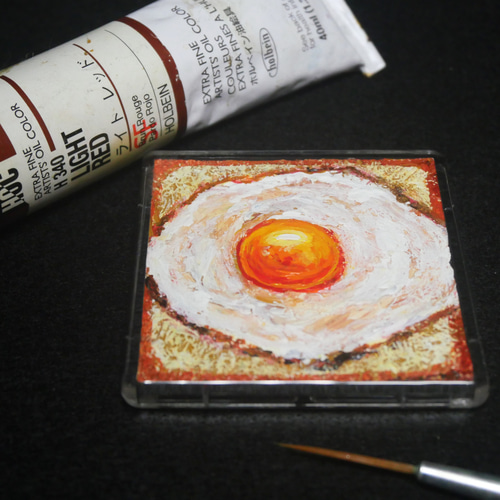 油絵 マグネット絵画【目玉焼きトースト】 絵画 HR 通販 17956445