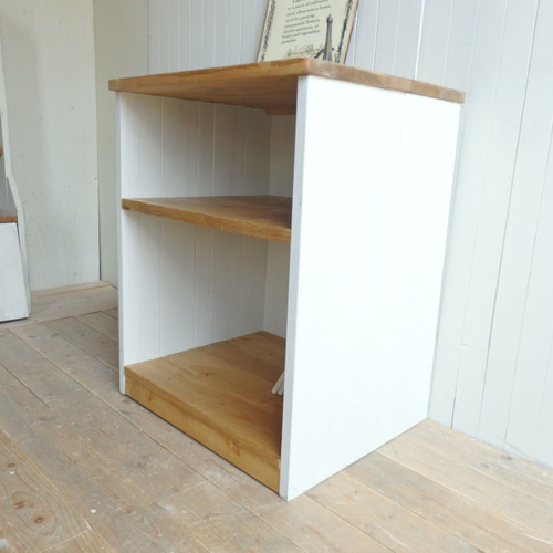 サイズ、デザインオーダー可！●４段ローラック●無垢材シャビーホワイト●受注製作 サイズ、デザインオーダー可！○4段ローラック○無垢材シャビー