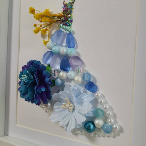 カクテルドレス〉シーグラスアート ～wedding＊壁掛け・スタンド両用