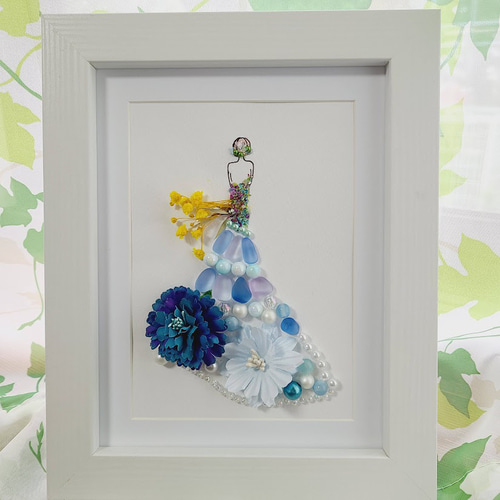 カクテルドレス〉シーグラスアート ～wedding＊壁掛け・スタンド