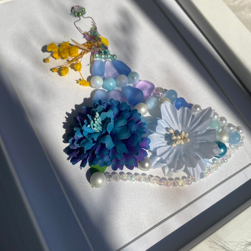 カクテルドレス〉シーグラスアート ～wedding＊壁掛け・スタンド両用  