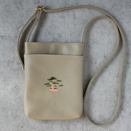 盆栽」刺繍 ミニバッグ New デザイン ボディバッグ・ウエストポーチ