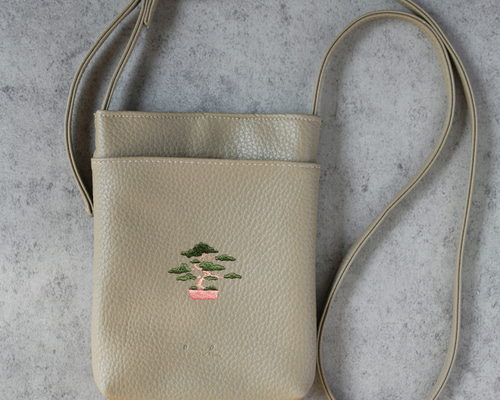盆栽」刺繍 ミニバッグ New デザイン ボディバッグ・ウエストポーチ