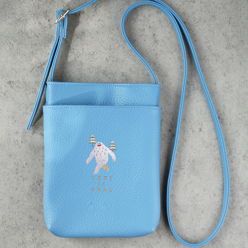 イエティ」刺繍 ミニバッグ ベルト調整可能 ボディバッグ・ウエスト