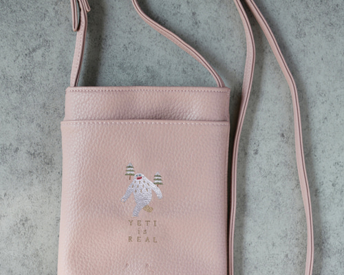 イエティ」刺繍 ミニバッグ ベルト調整可能 ボディバッグ・ウエスト
