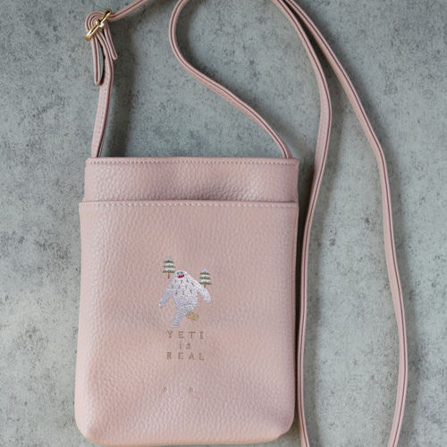イエティ」刺繍 ミニバッグ ベルト調整可能 ボディバッグ・ウエスト