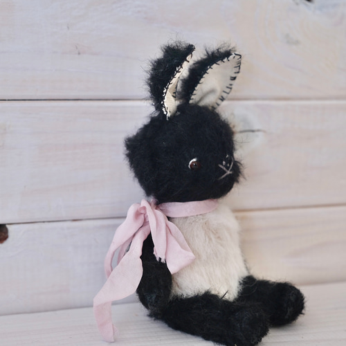黒うさぎさんのぬいぐるみ テディベア teddy bear うさぎのぬいぐるみ