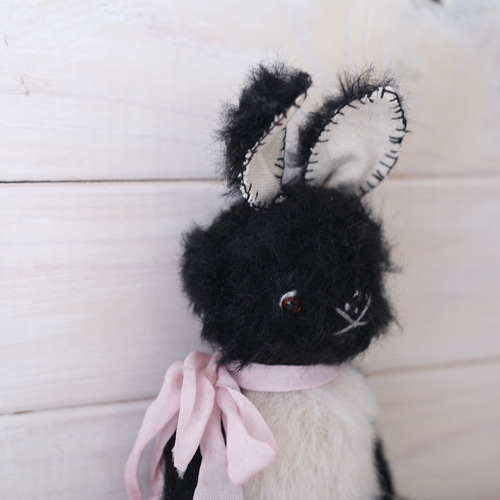 黒うさぎさんのぬいぐるみ テディベア teddy bear うさぎのぬいぐるみ