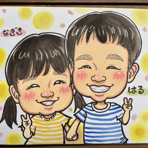 似顔絵 2人描き その他アート 似顔絵 江里 通販 17957105