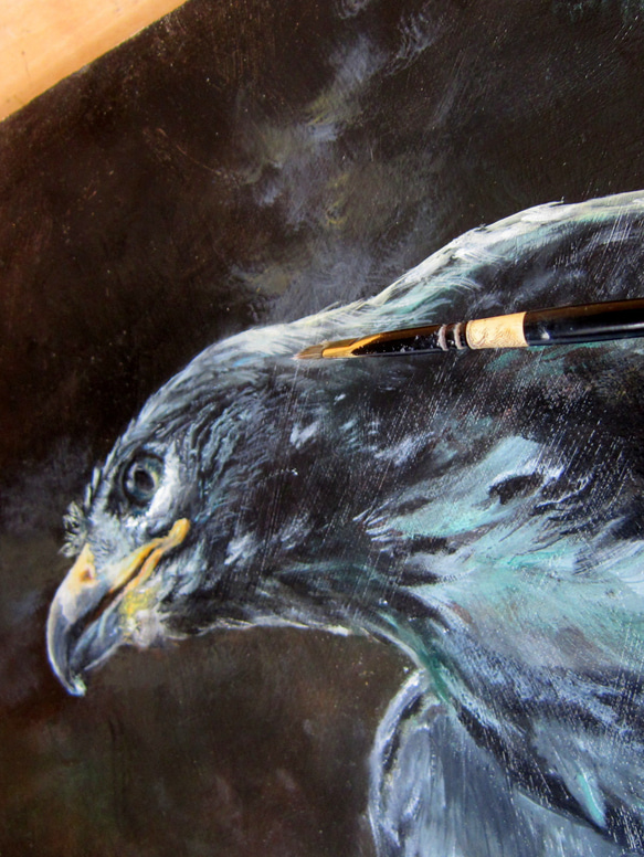 鷹の油絵F10号原画 