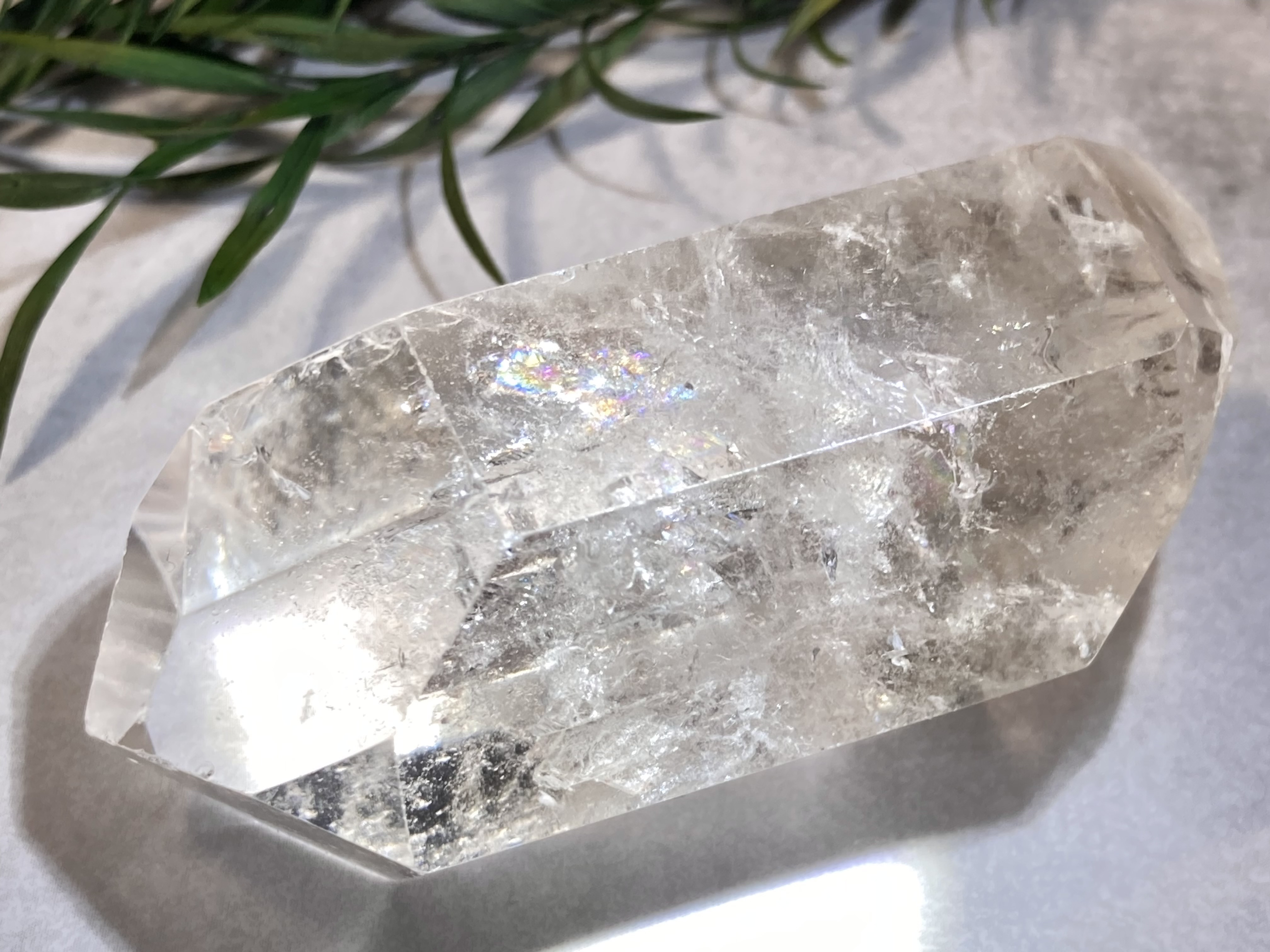 心の安定✨　レインボー　ピンク　スモーキークォーツ ダブルポイント　ポリッシュ 心の安定✨　レインボー　ピンク　スモーキークォーツ ダブルポイント　ポリッシュ