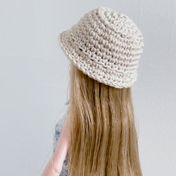ドール用 ビーニー ニット帽 白 ウール100% アウトフィット ruruko