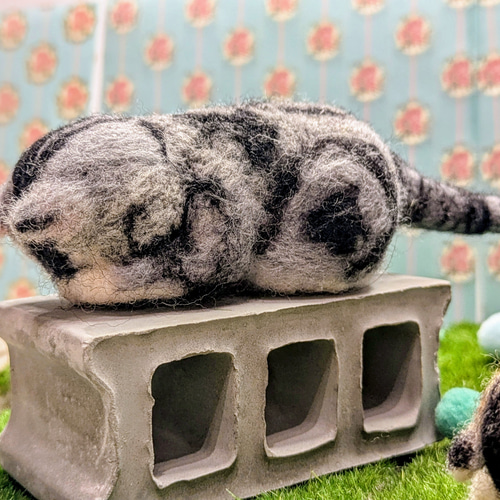 羊毛フェルト猫 羊毛フェルト＊アメリカンショートヘア＊猫＊ハンドメイド