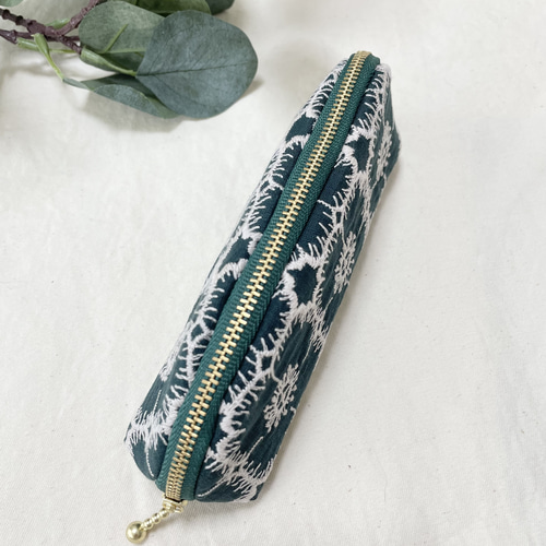 ミナペルホネン メガネケース アネモネ darkgreen メガネケース みろん