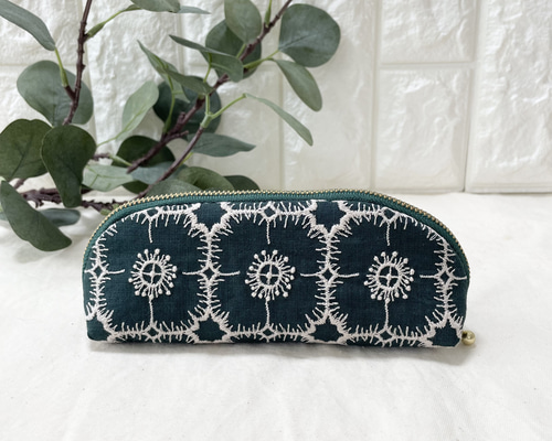 ミナペルホネン メガネケース アネモネ darkgreen メガネケース みろん