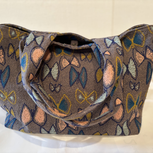 ミナペルホネン*生地使用*パニーニバッグ風トートバッグ*sky flower