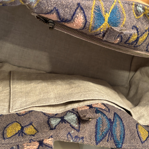 ミナペルホネン*生地使用*パニーニバッグ風トートバッグ*sky flower