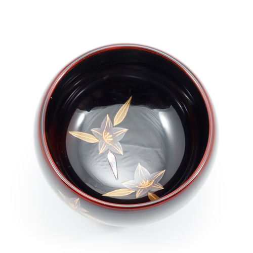 伝統工芸 輪島塗 ぐい呑み「桔梗蒔絵」 【15-9】 マグカップ 伝統工芸