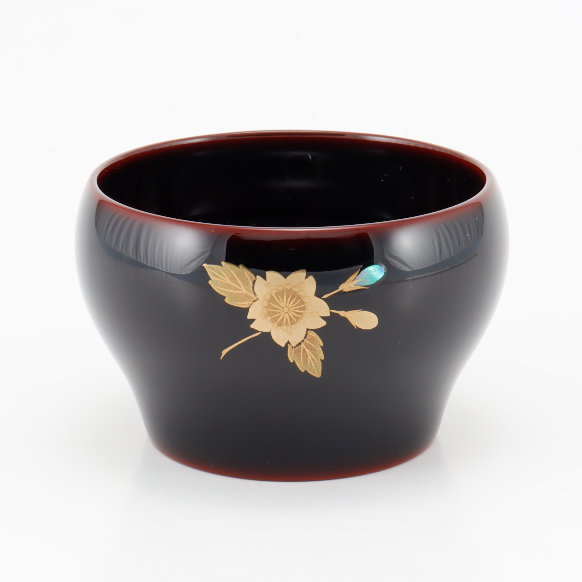 伝統工芸　輪島塗　ぐい呑み「枝桜蒔絵」　【15-11】