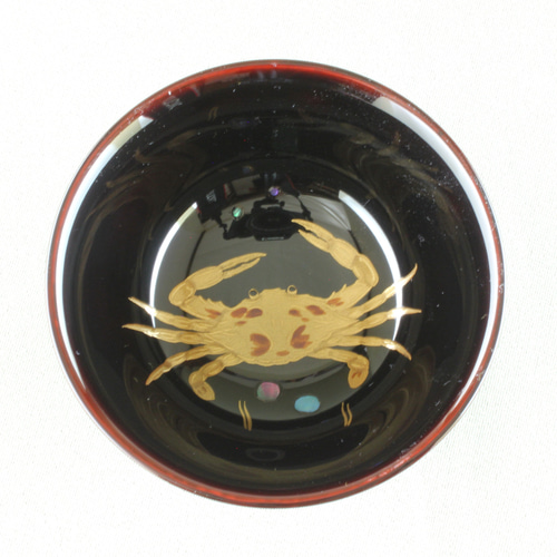 伝統工芸 輪島塗 ぐい呑み「蟹蒔絵」 【14-4】 マグカップ 伝統工芸