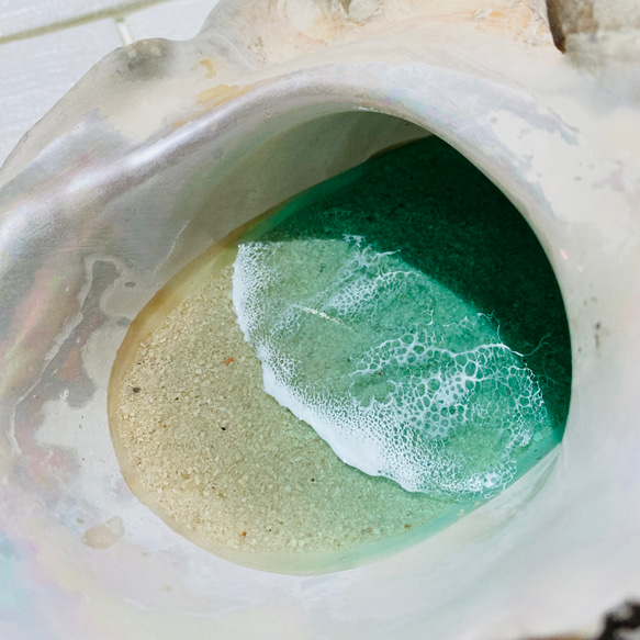 N025「食品接触可能　夜光貝レジンアート」★超立体  沖縄の海 レジンアートボード　美ら海　オーシャンアート 人気・おすすめ｜多用途・生活用品におすすめ 口コミ人気 即納 日本国内即配送