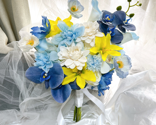 ❤︎アーティシャルフラワー ブーケ 結婚式 前撮り ブートニア付き アネモネ❤︎ 2ed4379408a89f0bdc35e172c52bee