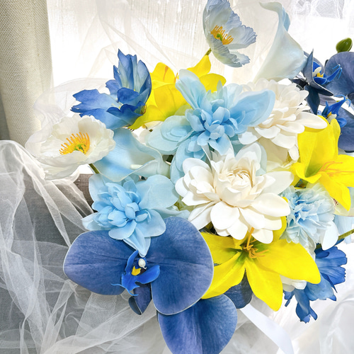 アーティシャルフラワー ブーケ　ブートニア ウェディング　結婚式　前撮り　花束 アーティフィシャルフラワーブーケクラッチブーケ 結婚式 前撮り