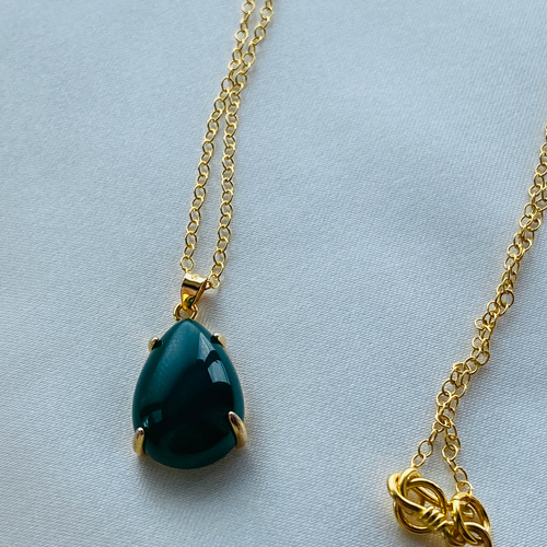 メンズ 透明感のある美しいグリーンオニキスネックレス ネックレス