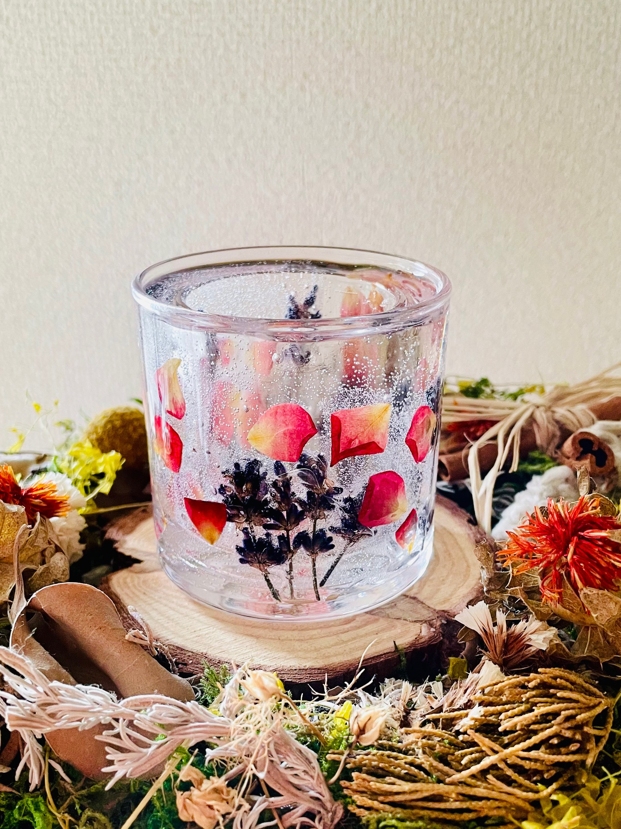 紫陽花ボタニカルキャンドル 【NO.4】handmade ラベンダーの香り