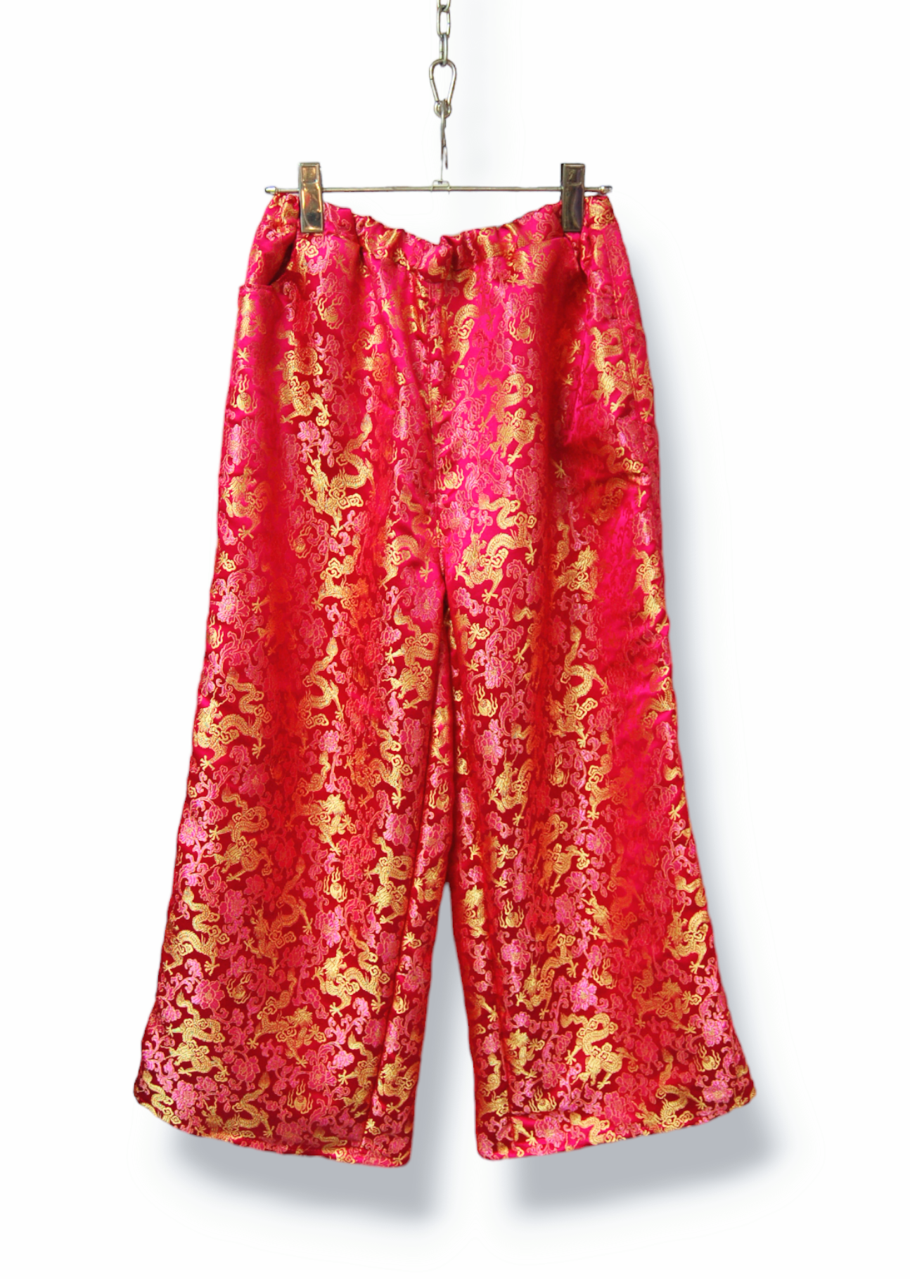 龍　チャイナワイドパンツ:ピンク×ゴールド