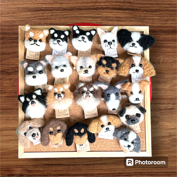 ふわもこブローチ 色々なわんこたち 羊毛フェルト petit balon 通販